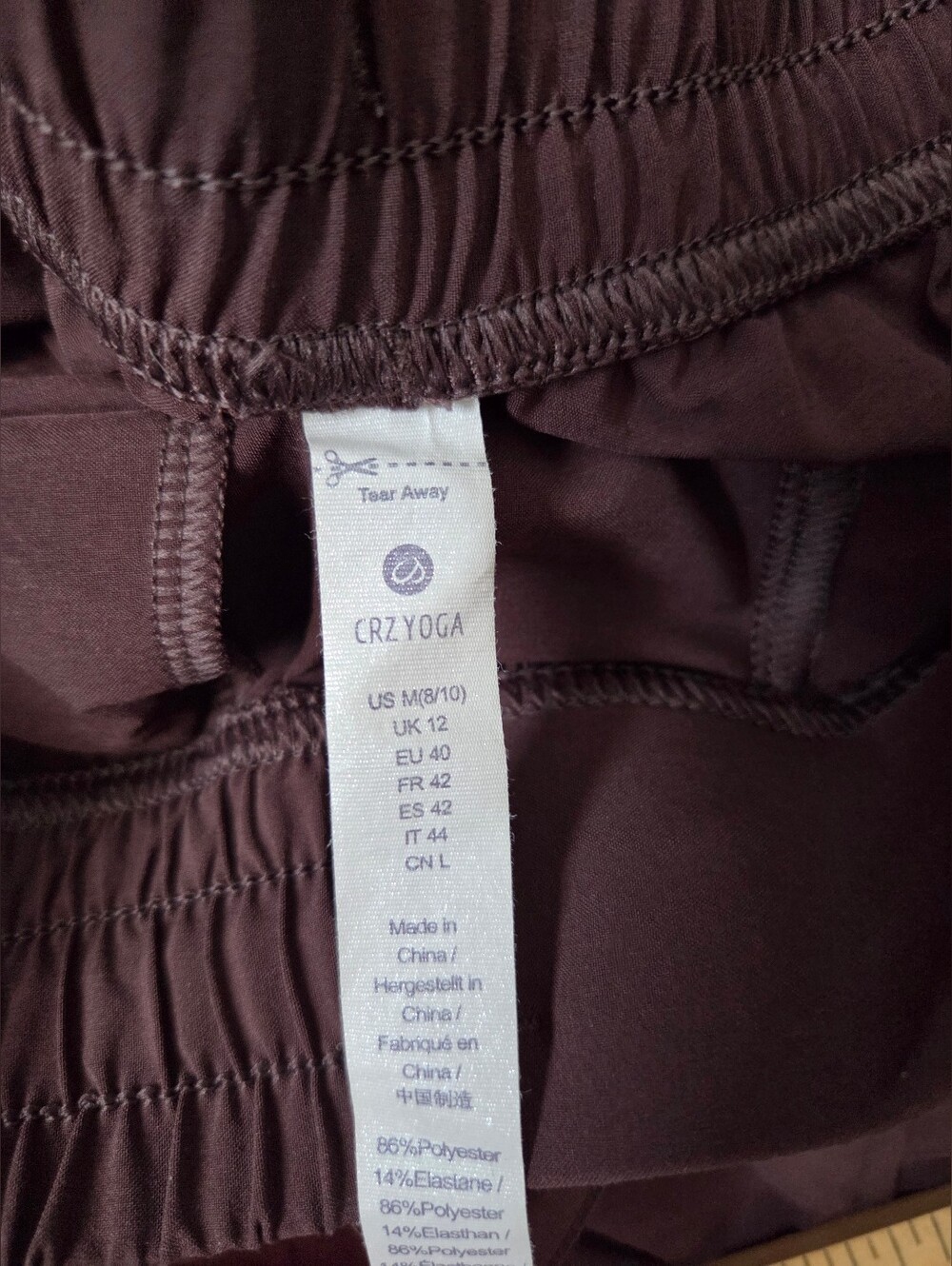 CRZ YOGA Brown High Waisted Wide Leg Active Yoga Pants Women's Size Medium - Picture 4 of 11